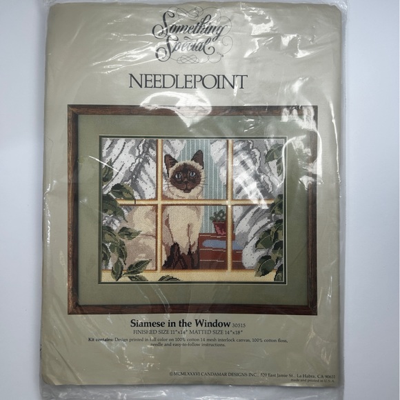 Something Special 'Siamese In The Window' Needlepoint Kit #30515 Sealed - Picture 2 of 8